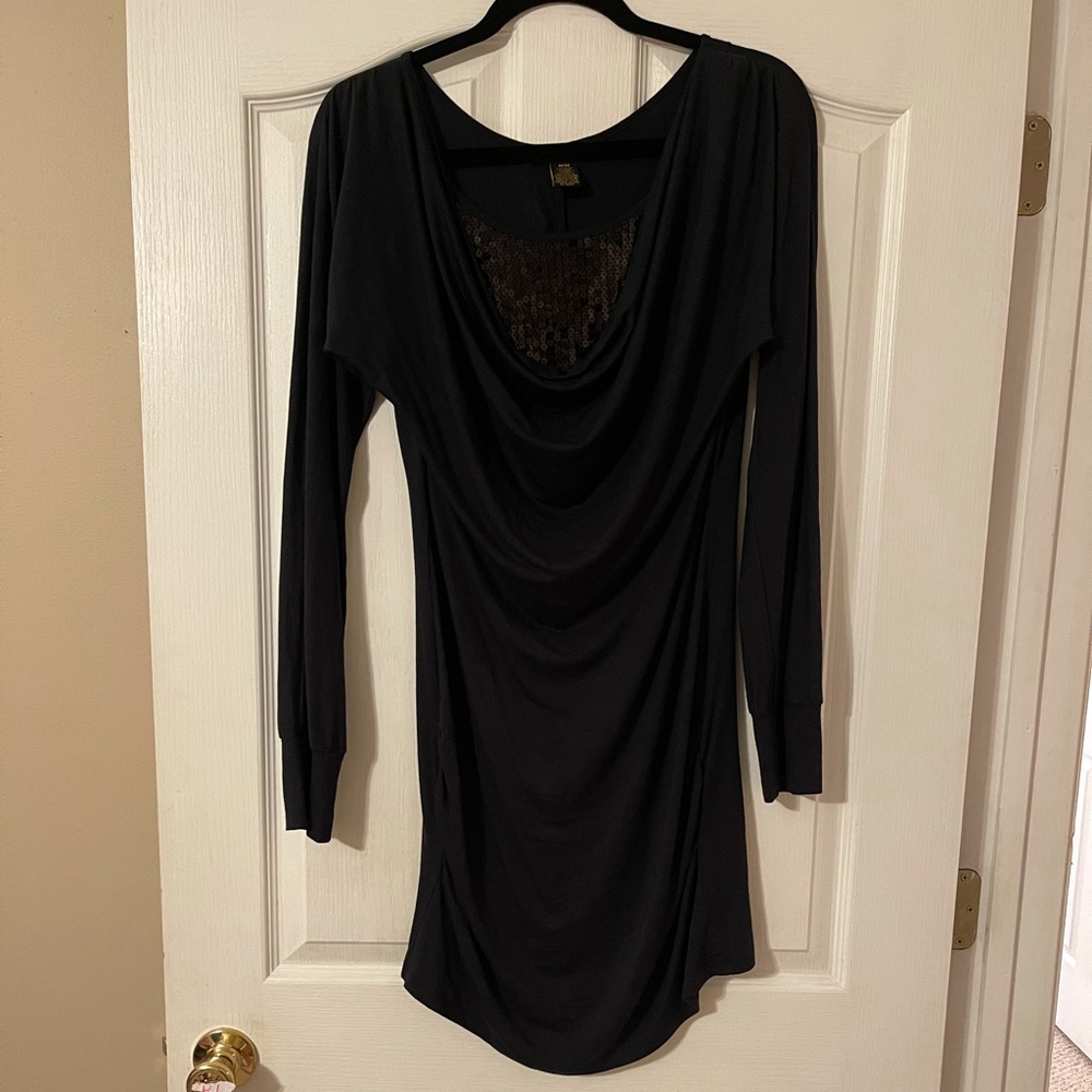 Miss Tina black with sequins dress